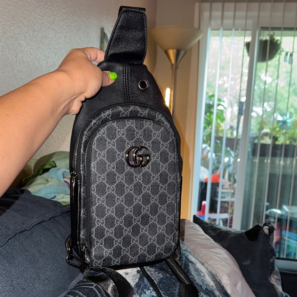 Gucci Black and Gray Monogram Belt Bag - Picture 1 of 3